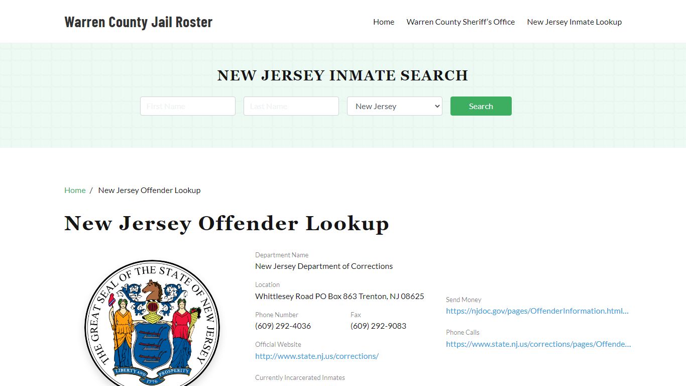 New Jersey Inmate Search, Jail Rosters - Warren County Jail